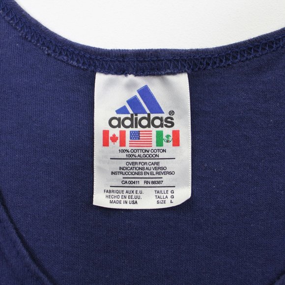 Adidas Vintage 90s Navy Blue Basketball Workout Fitness Mens Sports Tank Top L - Picture 2 of 3